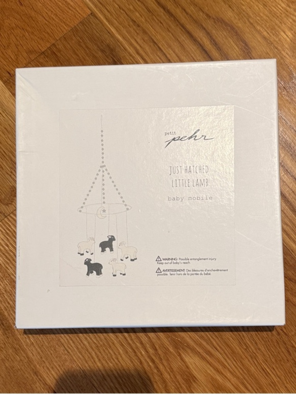 Petit Pehr Just Hatched Little Lambs Baby Mobile — White and Black new in box